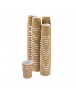 Kraft Ripple Coffee Cup Without Lid 4 Oz 10 Pieces